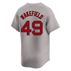 Silnrao B.Red Sox #49 Tim Wakefield Player Gray Road Limited Home Game Stitched Jerseys
