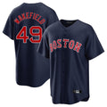Silnrao B.Red Sox #49 Tim Wakefield Player Navy Home Game Stitched Jerseys1