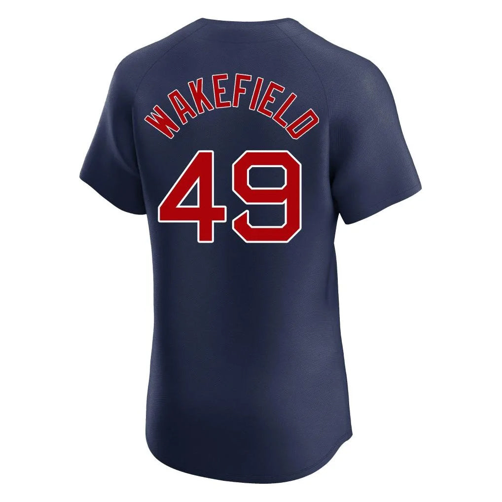 Silnrao B.Red Sox #49 Tim Wakefield Player Navy Limited Elite Home Game Stitched Jerseys