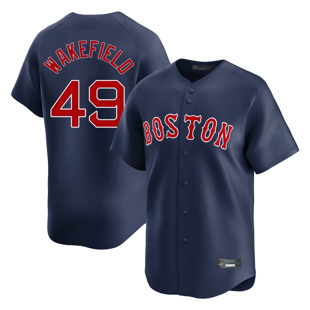 Silnrao B.Red Sox #49 Tim Wakefield Player Navy Limited Home Game Stitched Jerseys1
