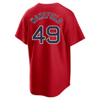 Silnrao B.Red Sox #49 Tim Wakefield Player Red Home Game Stitched Jerseys