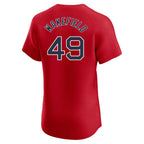 Silnrao B.Red Sox #49 Tim Wakefield Player Red Limited Elite Home Game Stitched Jerseys