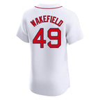 Silnrao B.Red Sox #49 Tim Wakefield Player White Limited Elite Home Game Stitched Jerseys