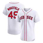 Silnrao B.Red Sox #49 Tim Wakefield Player White Limited Elite Home Game Stitched Jerseys1