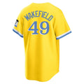 Silnrao B.Red Sox #49 Tim Wakefield Player Yellow Home Game Stitched Jerseys