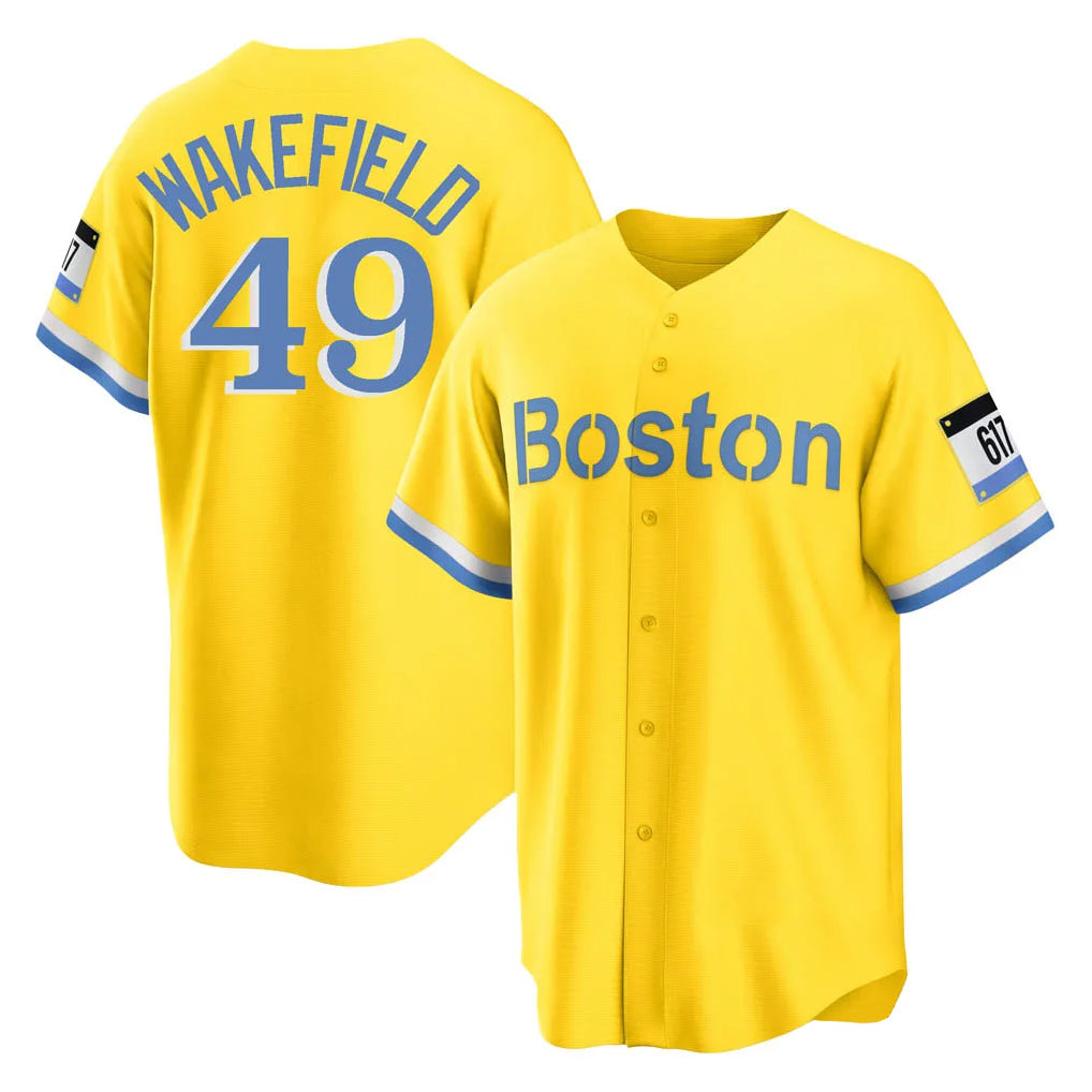 Silnrao B.Red Sox #49 Tim Wakefield Player White Limited Home Game Stitched Jerseys1