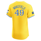 Silnrao B.Red Sox #49 Tim Wakefield Player Yellow Limited Elite Home Game Stitched Jerseys
