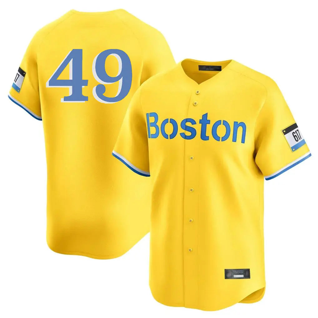 Silnrao B.Red Sox #49 Tim Wakefield Player Yellow Limited Home Game Stitched Jerseys1