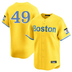 Silnrao B.Red Sox #49 Tim Wakefield Player Yellow Limited Home Game Stitched Jerseys1