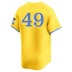 Silnrao B.Red Sox #49 Tim Wakefield Player Yellow Limited Home Game Stitched Jerseys