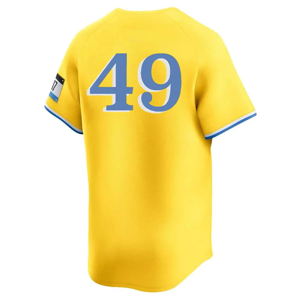 Silnrao B.Red Sox #49 Tim Wakefield Player Yellow Limited Home Game Stitched Jerseys