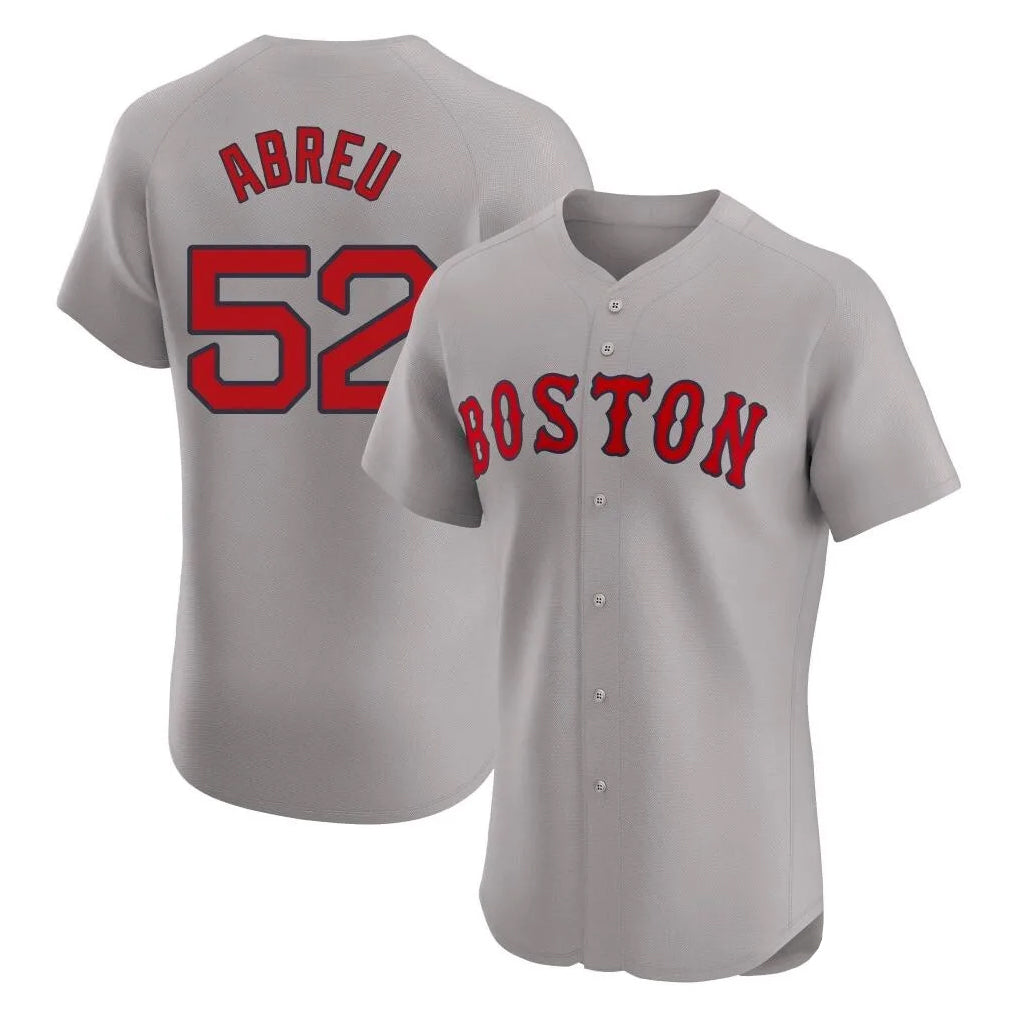 Silnrao B.Red Sox #52 Wilyer Abreu Player Gray Road Limited Elite Home Game Stitched Jerseys1