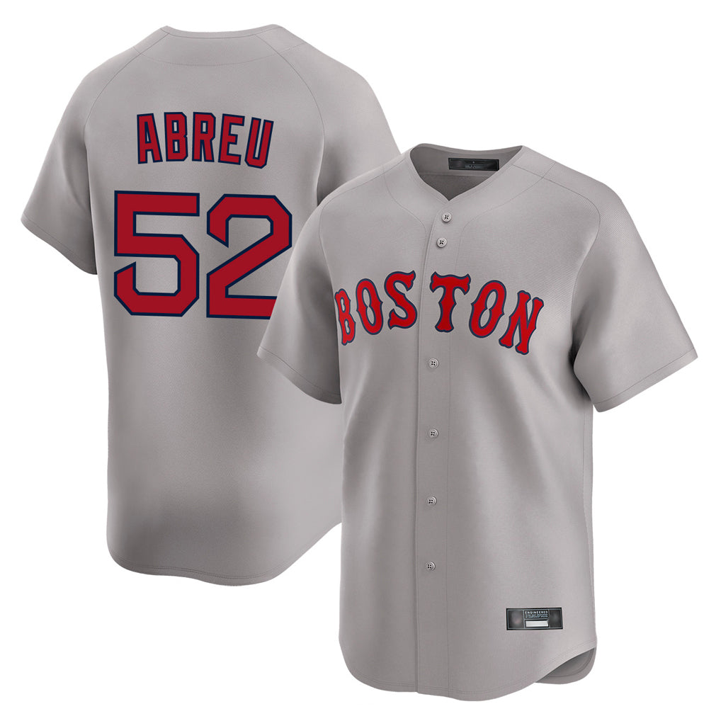 Silnrao B.Red Sox #52 Wilyer Abreu Player Gray Road Limited Home Game Stitched Jerseys
