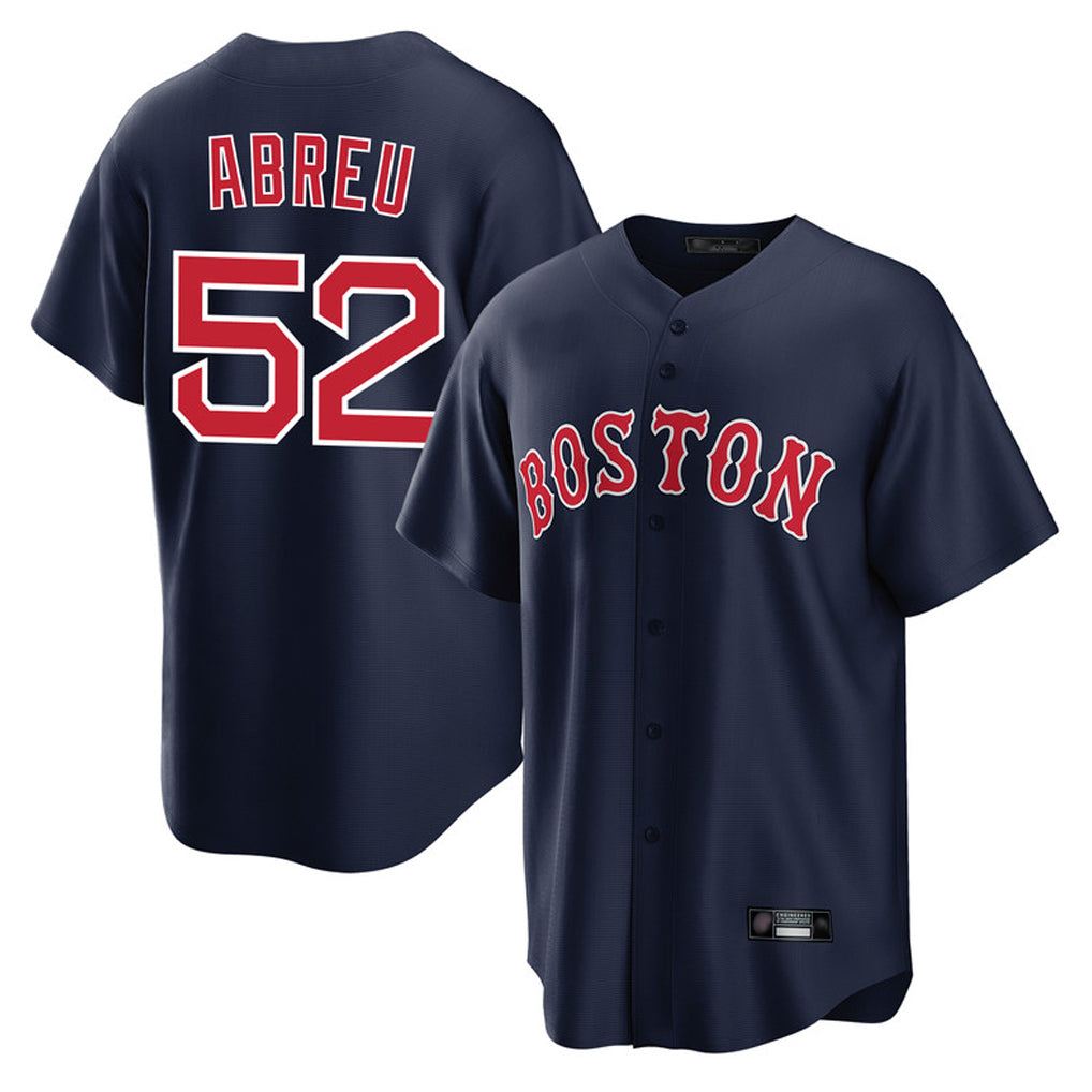 Silnrao B.Red Sox #52 Wilyer Abreu Player Navy Home Game Stitched Jerseys1