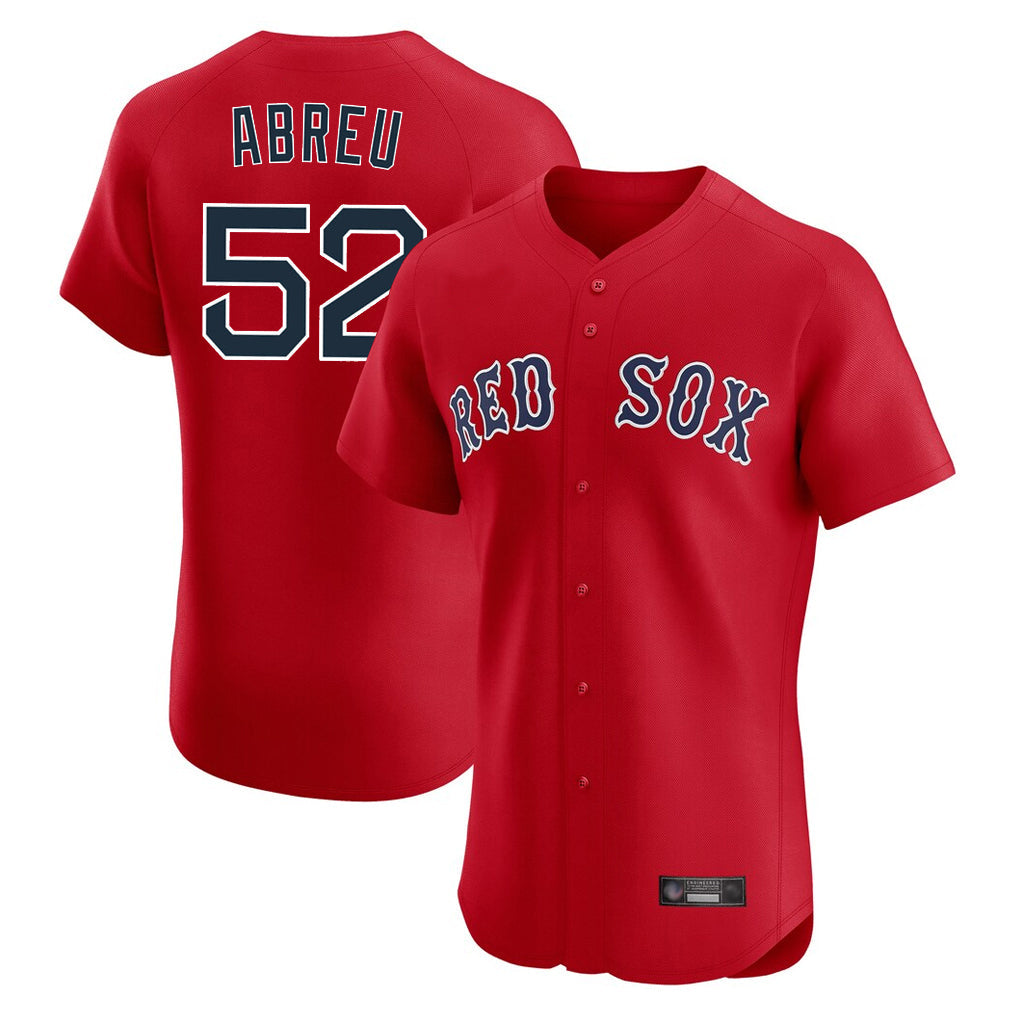 Silnrao B.Red Sox #52 Wilyer Abreu Player Red Limited Elite Home Game Stitched Jerseys1