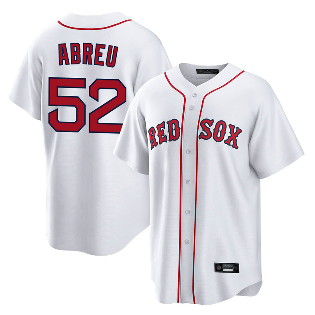 Silnrao B.Red Sox #52 Wilyer Abreu Player White Home Game Stitched Jerseys1