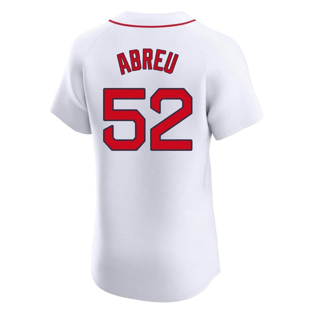 Silnrao B.Red Sox #52 Wilyer Abreu Player White Limited Elite Home Game Stitched Jerseys