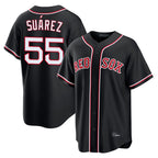 Silnrao B.Red Sox #55 Ranger Su¨¢rez Player Black Out Home Game Stitched Jerseys