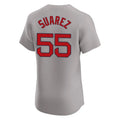 Silnrao B.Red Sox #55 Ranger Su¨¢rez Player Gray Road Limited Elite Home Game Stitched Jerseys