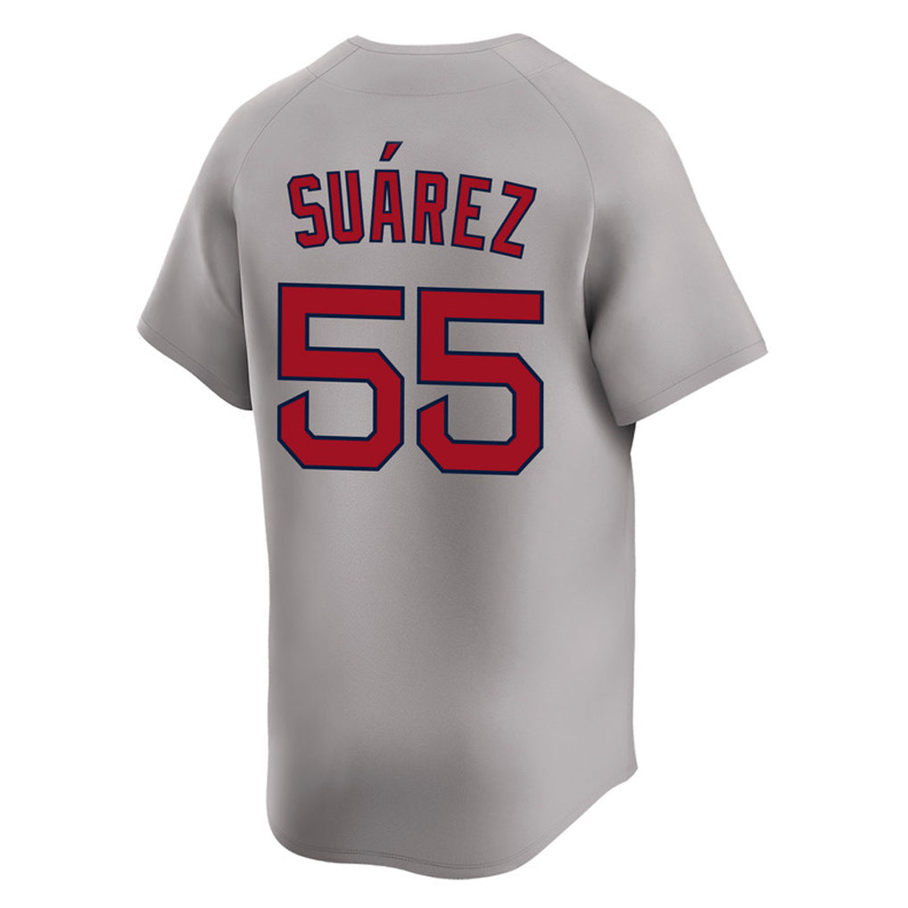 Silnrao B.Red Sox #55 Ranger Su¨¢rez Player Gray Road Limited Home Game Stitched Jerseys
