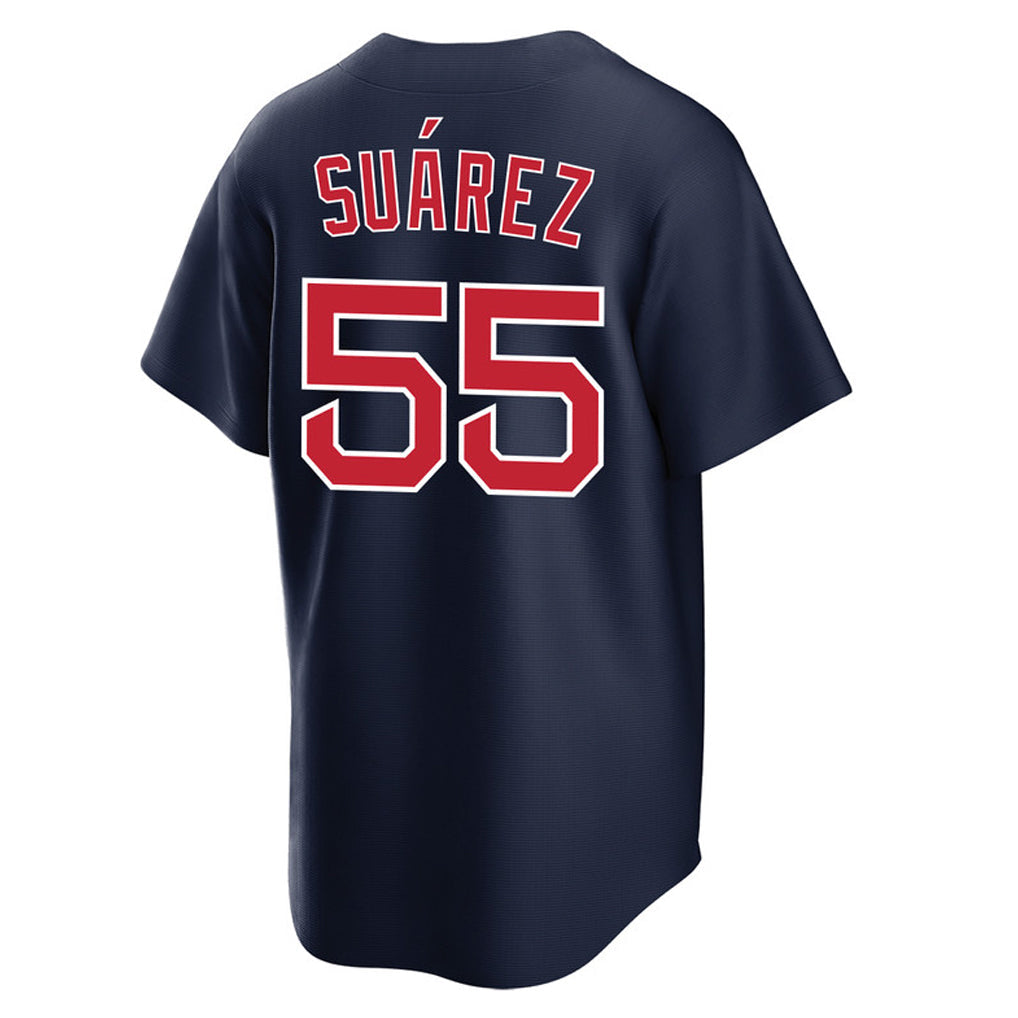 Silnrao B.Red Sox #55 Ranger Su¨¢rez Player Navy Home Game Stitched Jerseys