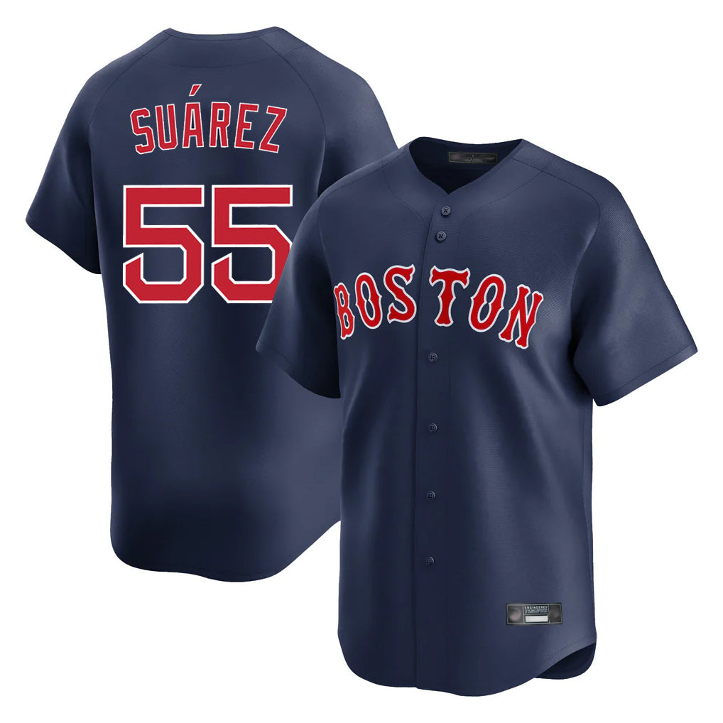 Silnrao B.Red Sox #55 Ranger Su¨¢rez Player Navy Limited Home Game Stitched Jerseys1