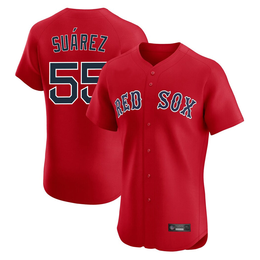 Silnrao B.Red Sox #55 Ranger Su¨¢rez Player Red Limited Elite Home Game Stitched Jerseys1