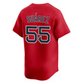 Silnrao B.Red Sox #55 Ranger Su¨¢rez Player Red Limited Home Game Stitched Jerseys