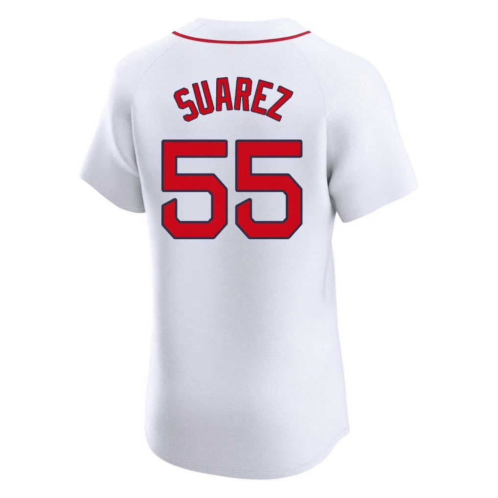 Silnrao B.Red Sox #55 Ranger Su¨¢rez Player White Limited Elite Home Game Stitched Jerseys