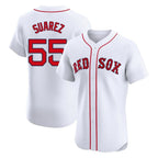 Silnrao B.Red Sox #55 Ranger Su¨¢rez Player White Limited Elite Home Game Stitched Jerseys1