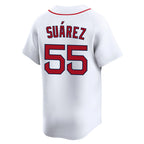 Silnrao B.Red Sox #55 Ranger Su¨¢rez Player White Limited Home Game Stitched Jerseys