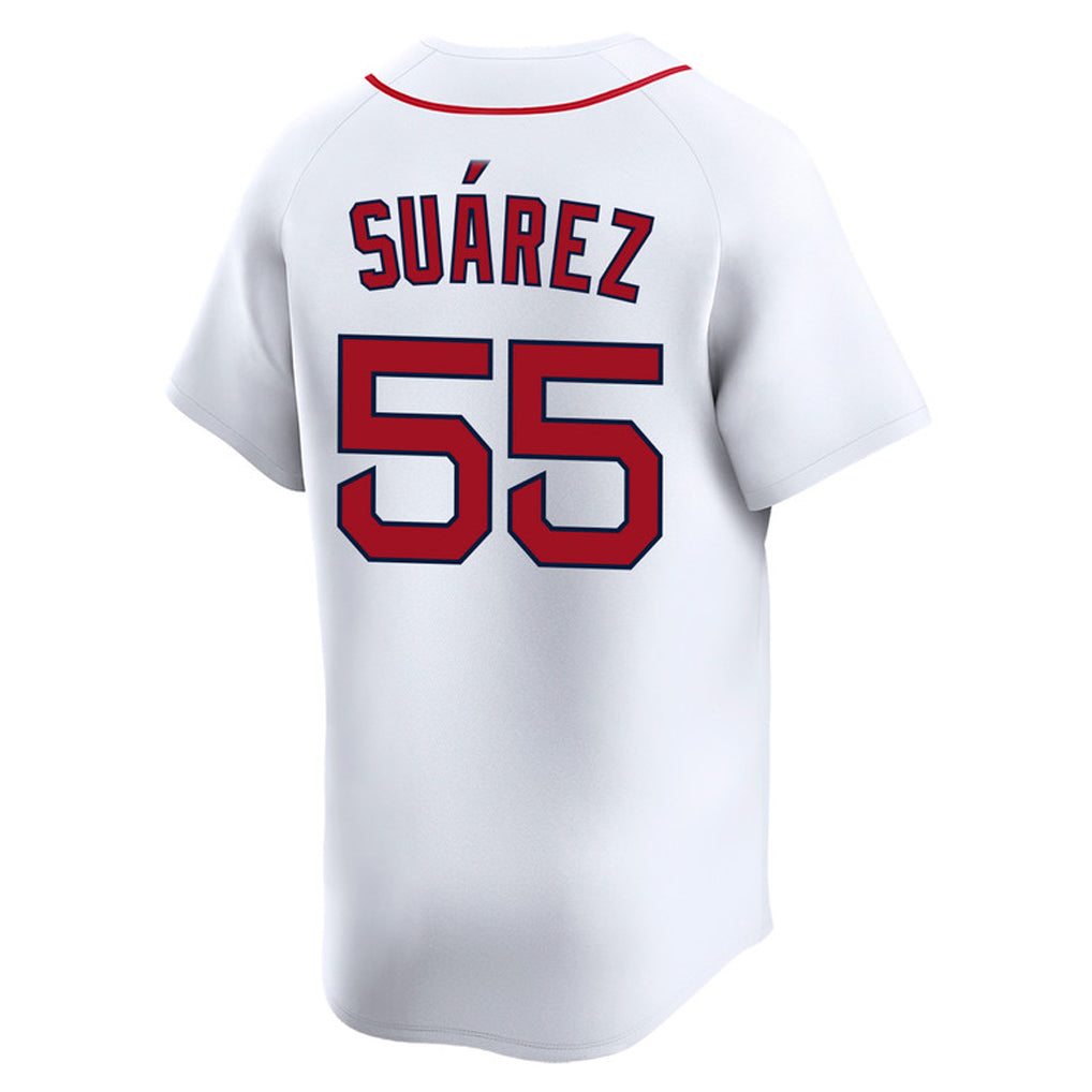 Silnrao B.Red Sox #55 Ranger Su¨¢rez Player White Limited Home Game Stitched Jerseys