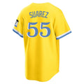 Silnrao B.Red Sox #55 Ranger Su¨¢rez Player Yellow Home Game Stitched Jerseys