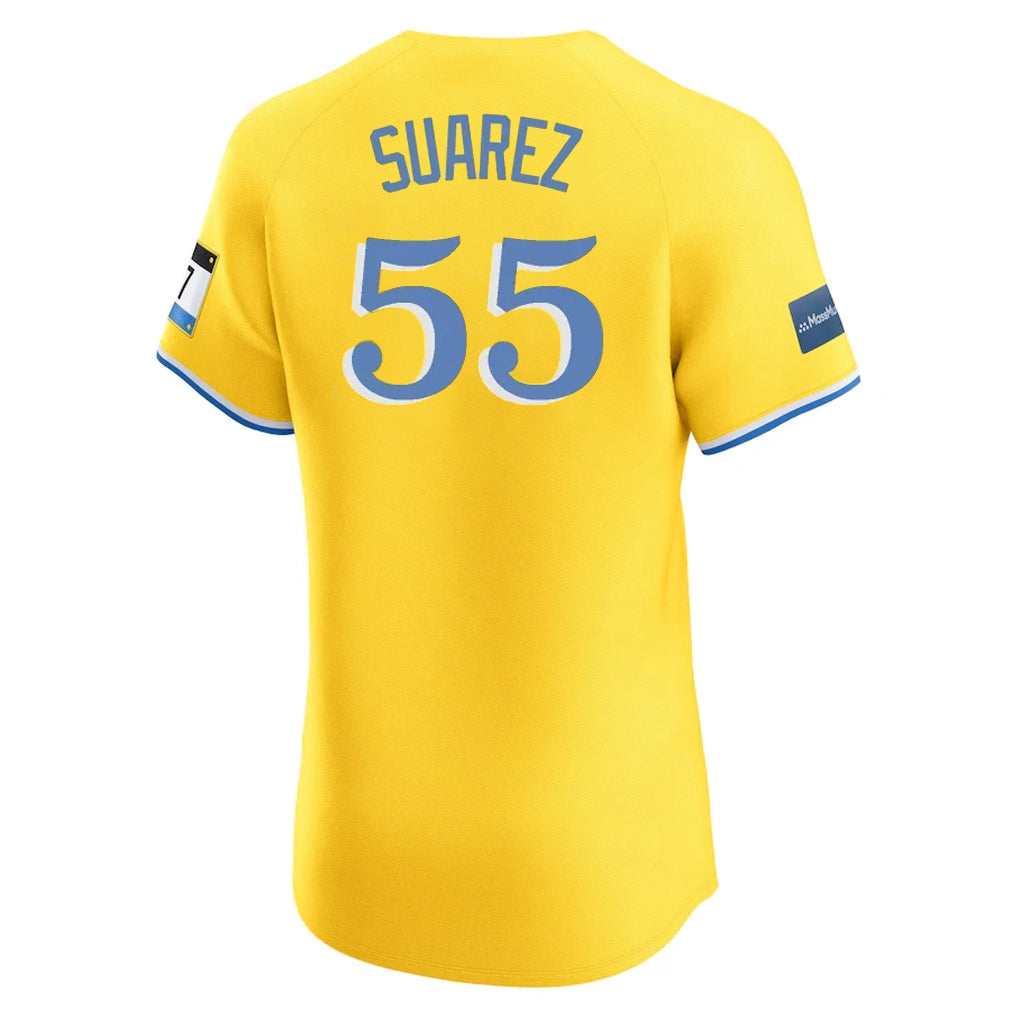 Silnrao B.Red Sox #55 Ranger Su¨¢rez Player Yellow Limited Elite Home Game Stitched Jerseys