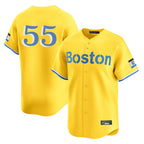 Silnrao B.Red Sox #55 Ranger Su¨¢rez Player Yellow Limited Home Game Stitched Jerseys1