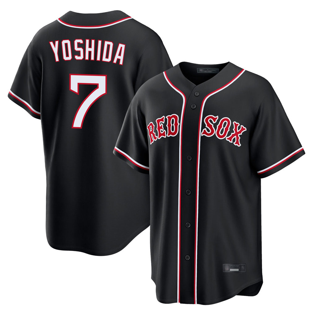 Silnrao B.Red Sox #7 Masataka Yoshida Player Black Out Home Game Stitched Jerseys