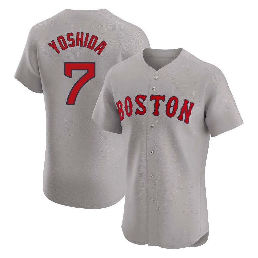 Silnrao B.Red Sox #7 Masataka Yoshida Player Gray Road Limited Elite Home Game Stitched Jerseys1