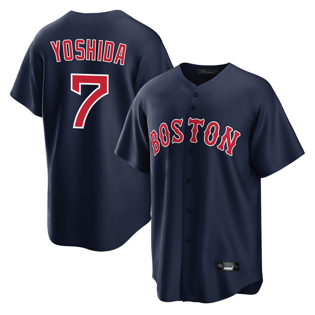 Silnrao B.Red Sox #7 Masataka Yoshida Player Navy Home Game Stitched Jerseys1