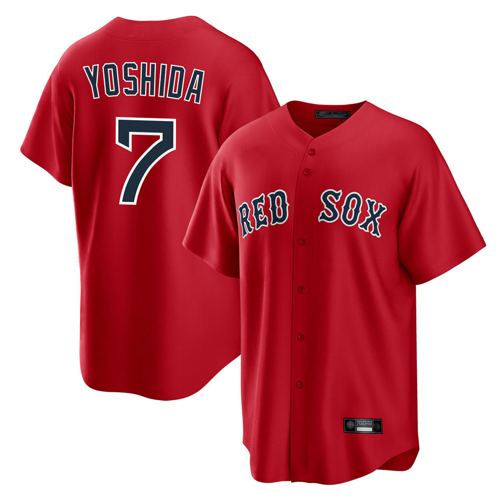 Silnrao B.Red Sox #7 Masataka Yoshida Player Red Home Game Stitched Jerseys1