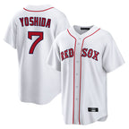 Silnrao B.Red Sox #7 Masataka Yoshida Player White Home Game Stitched Jerseys1