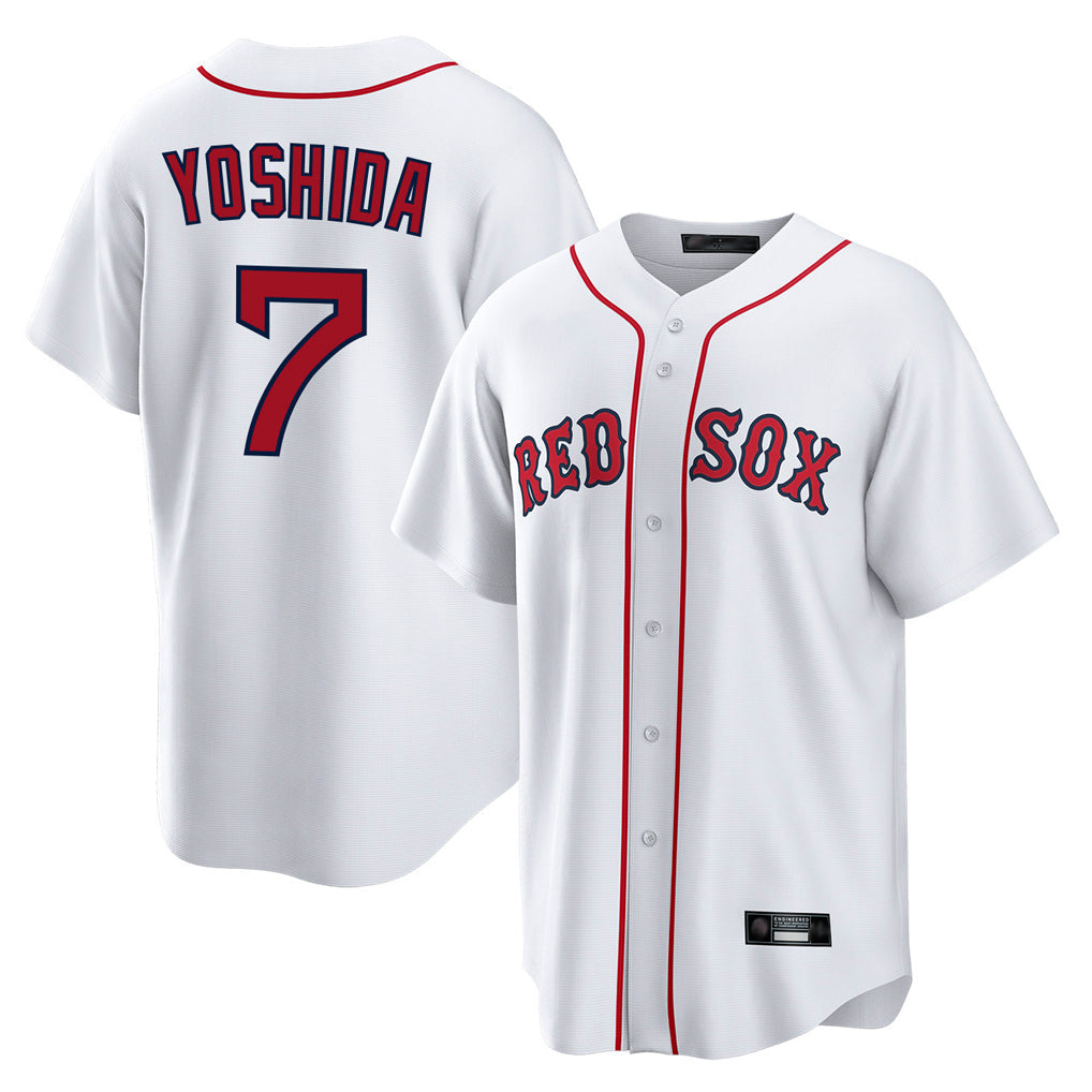 Silnrao B.Red Sox #7 Masataka Yoshida Player White Home Game Stitched Jerseys1