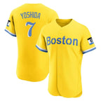 Silnrao B.Red Sox #7 Masataka Yoshida Player Yellow Limited Elite Home Game Stitched Jerseys1