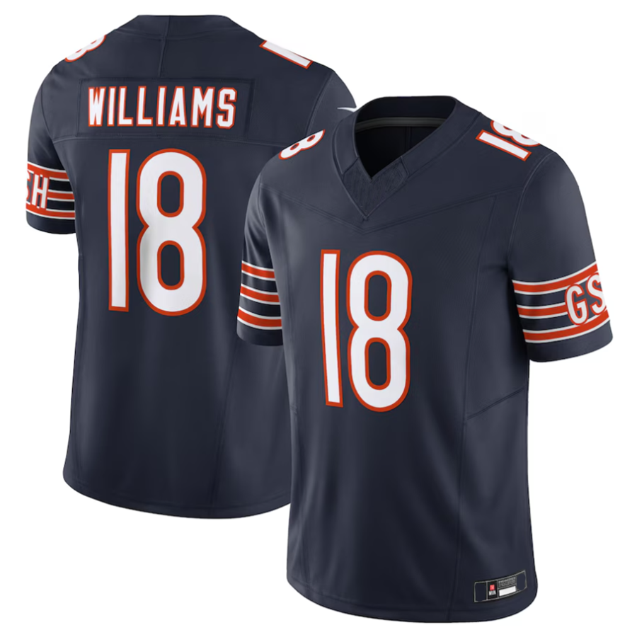 Silnrao C.Bears Caleb Williams Navy Vapor F.U.S.E. Limited Jersey Player Stitched Jerseys