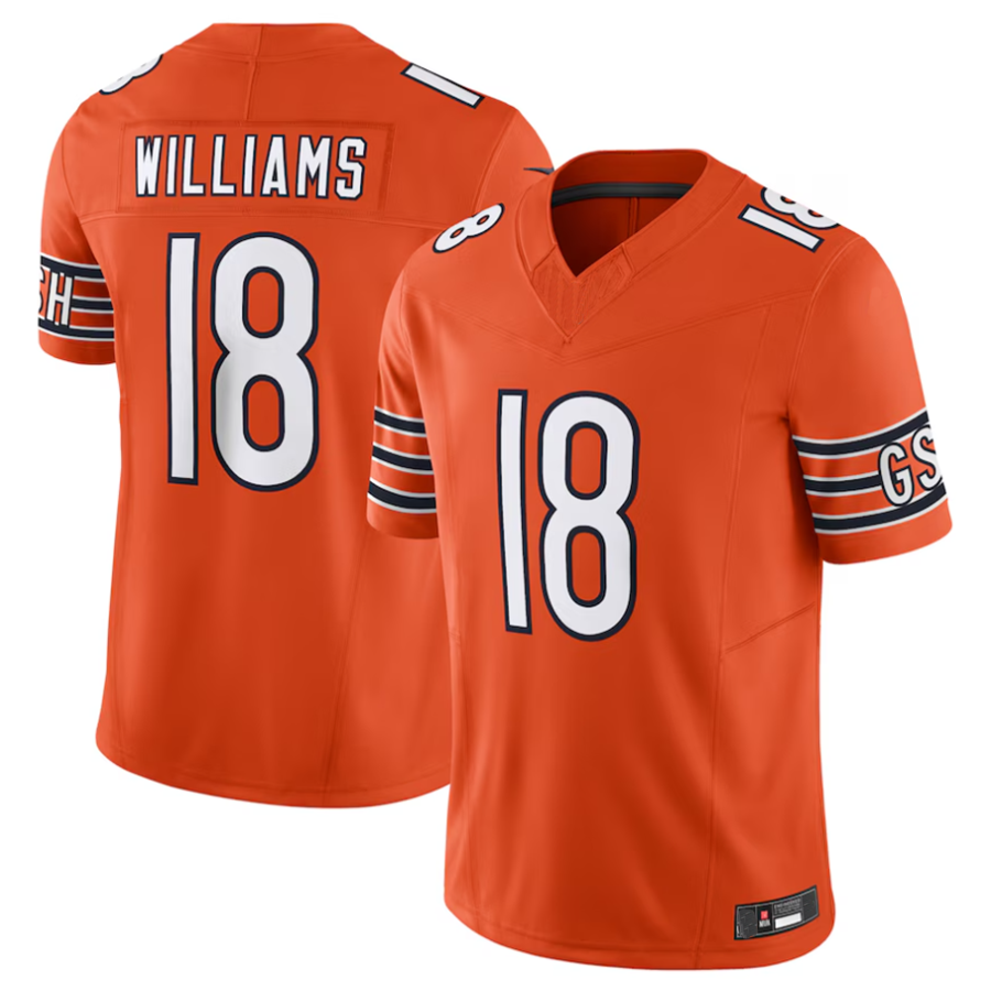 Silnrao C.Bears Caleb Williams Orange Vapor F.U.S.E. Limited Jersey Player Stitched Jerseys