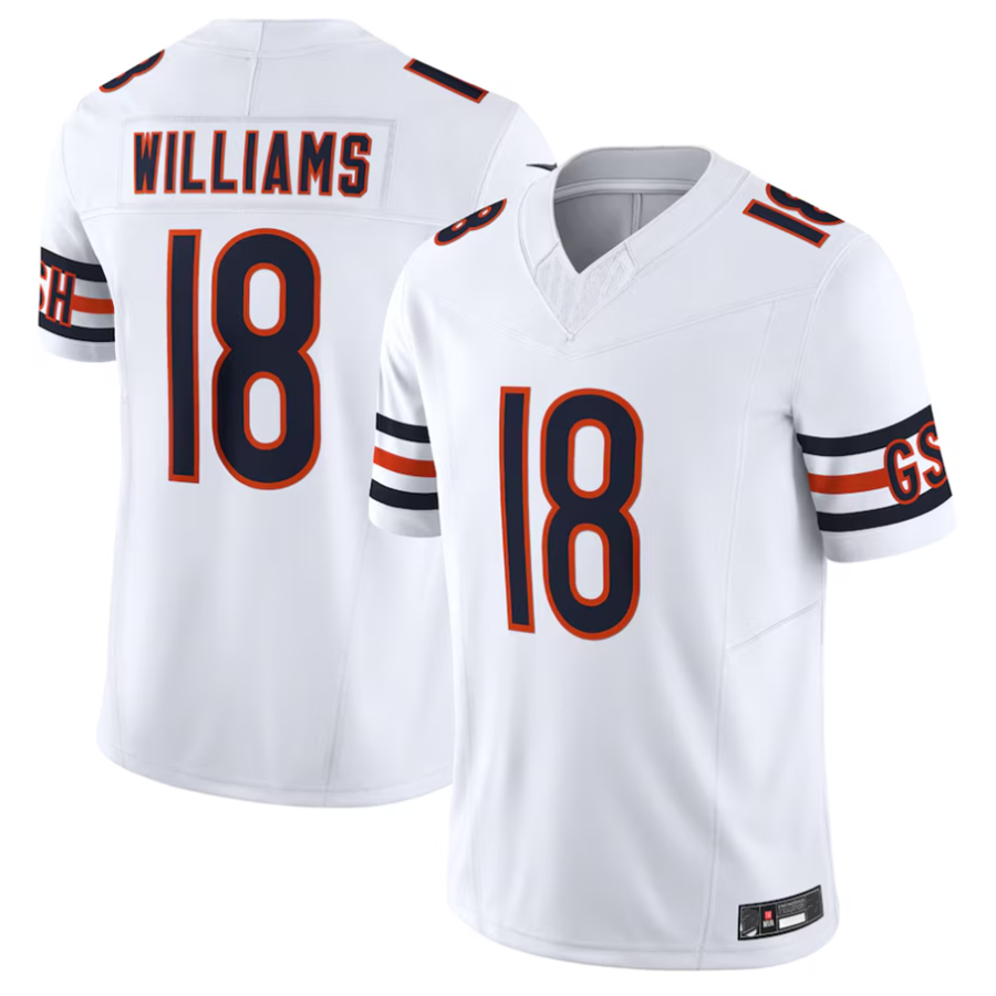 Silnrao C.Bears Caleb Williams White Vapor F.U.S.E. Limited Jersey Player Stitched Jerseys
