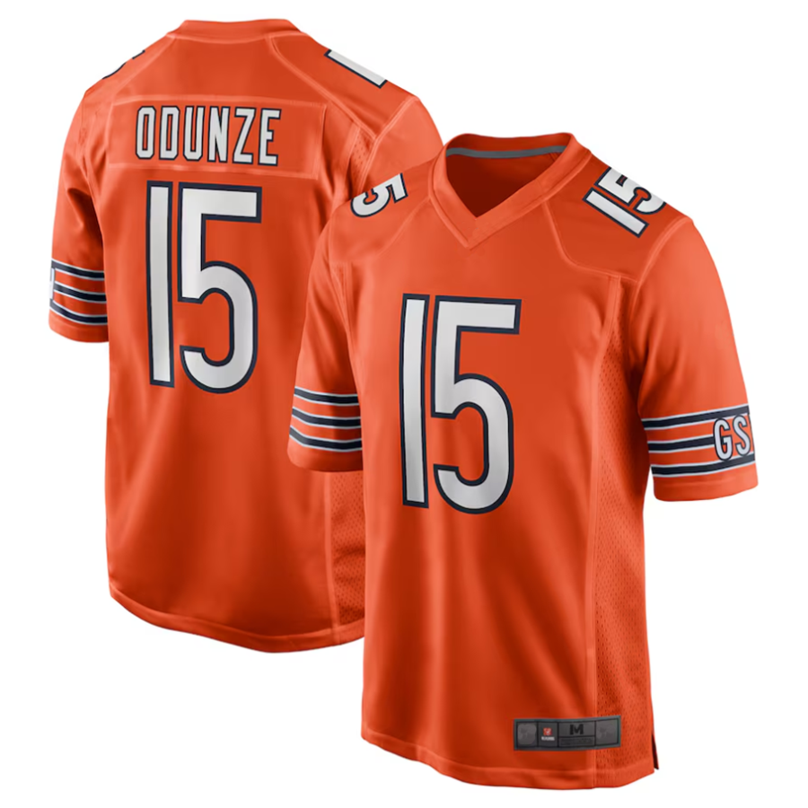 Silnrao C.Bears #15 Rome Odunze Orange Player Game Stitched Jerseys