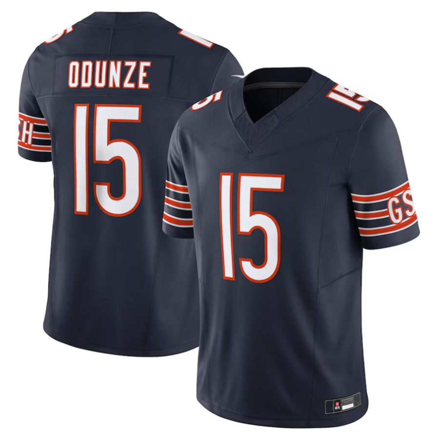 Silnrao C.Bears #15 Rome Odunze Player Navy Vapor F.U.S.E. Limited Stitched  Jerseys