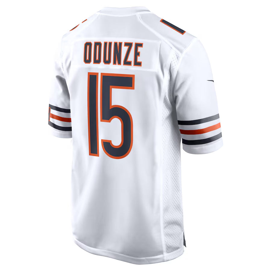 Silnrao C.Bears #15 Rome Odunze Player White Home Game Stitched Jerseys