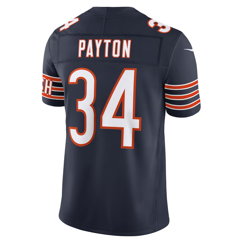 Silnrao C.Bears #34 Walter Payton Navy Vapor F.U.S.E. Stitched Retired Limited Stitched Jerseys