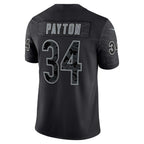 Silnrao C.Bears #34 Walter Payton Player Black RFLCTV Limited Game Stitched Jerseys